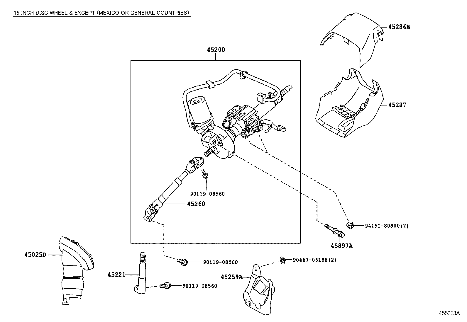 Toyota 45287-12590-C0 COVER, STEERING COLUMN, LWR