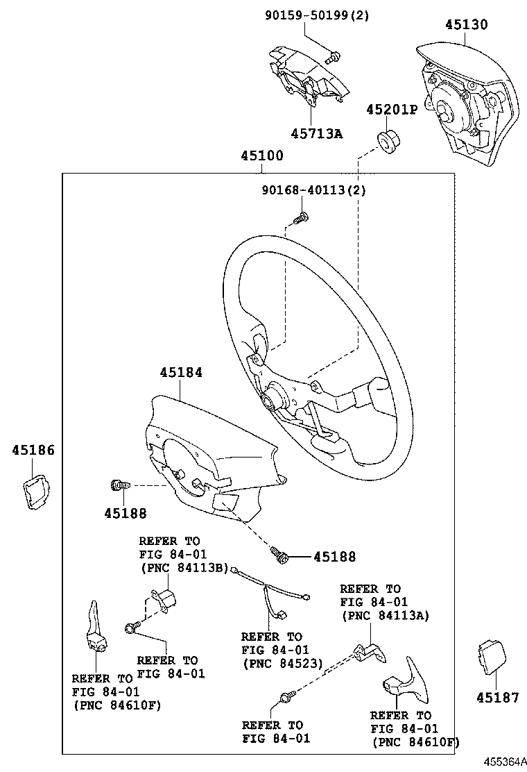 45100-53351-C4 WHEEL ASSY, STEERING product image