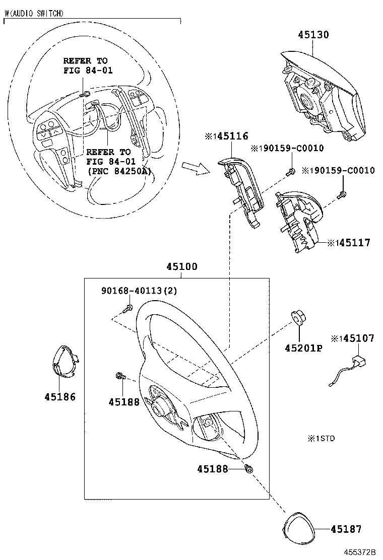 45130-0E030-C0 BUTTON ASSY, HORN product image