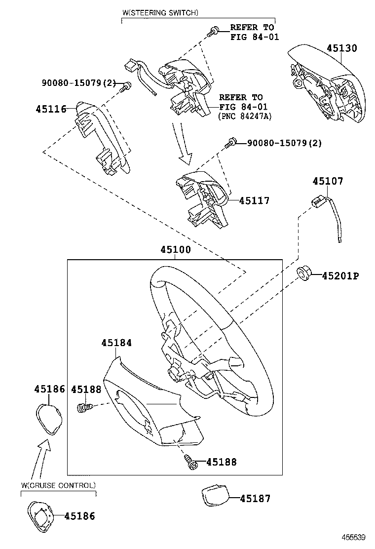 45107-08020 WIRE SUB-ASSY, HORN BUTTON product image