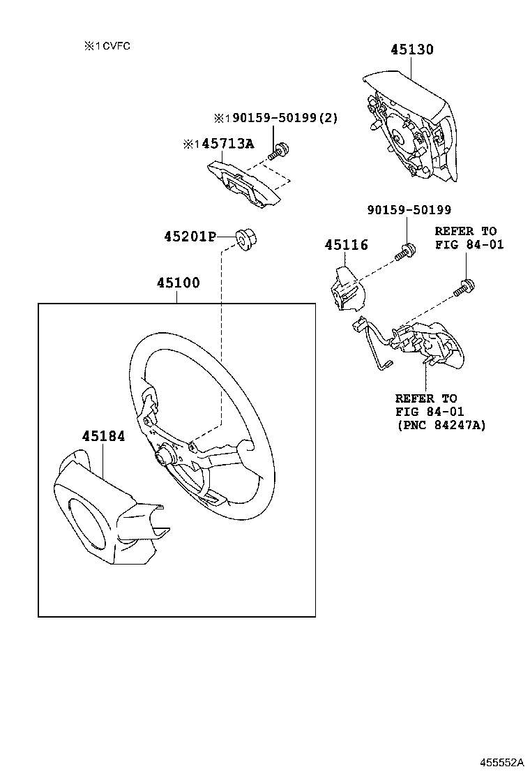 45116-74010 ORNAMENT, STEERING WHEEL, NO.1 product image