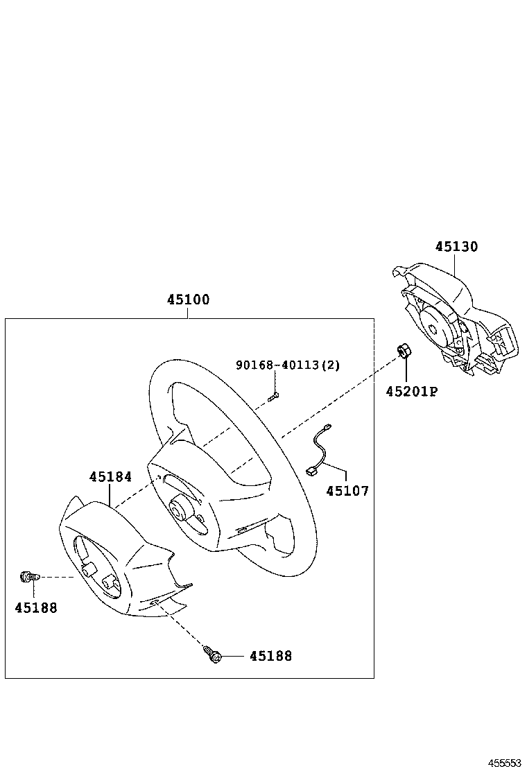 45117-68050 ORNAMENT, STEERING WHEEL, NO.2 product image