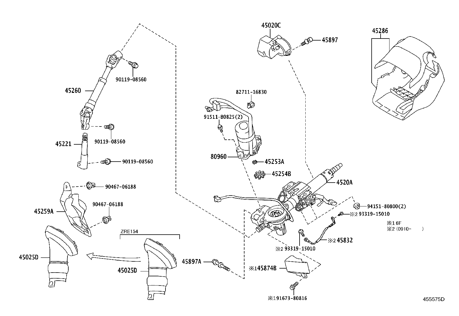 45250-12B40 COLUMN ASSY, STEERING product image