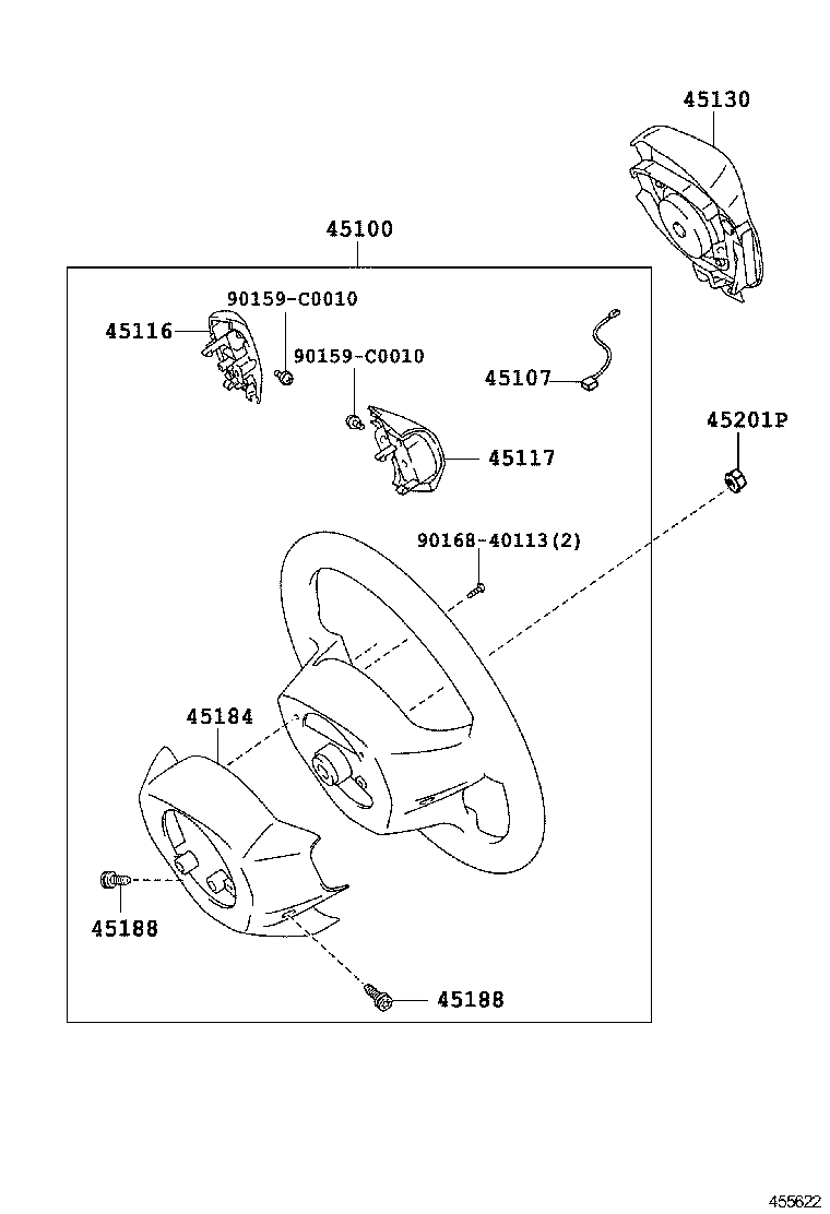 45117-0D010 ORNAMENT, STEERING WHEEL, NO.2 product image