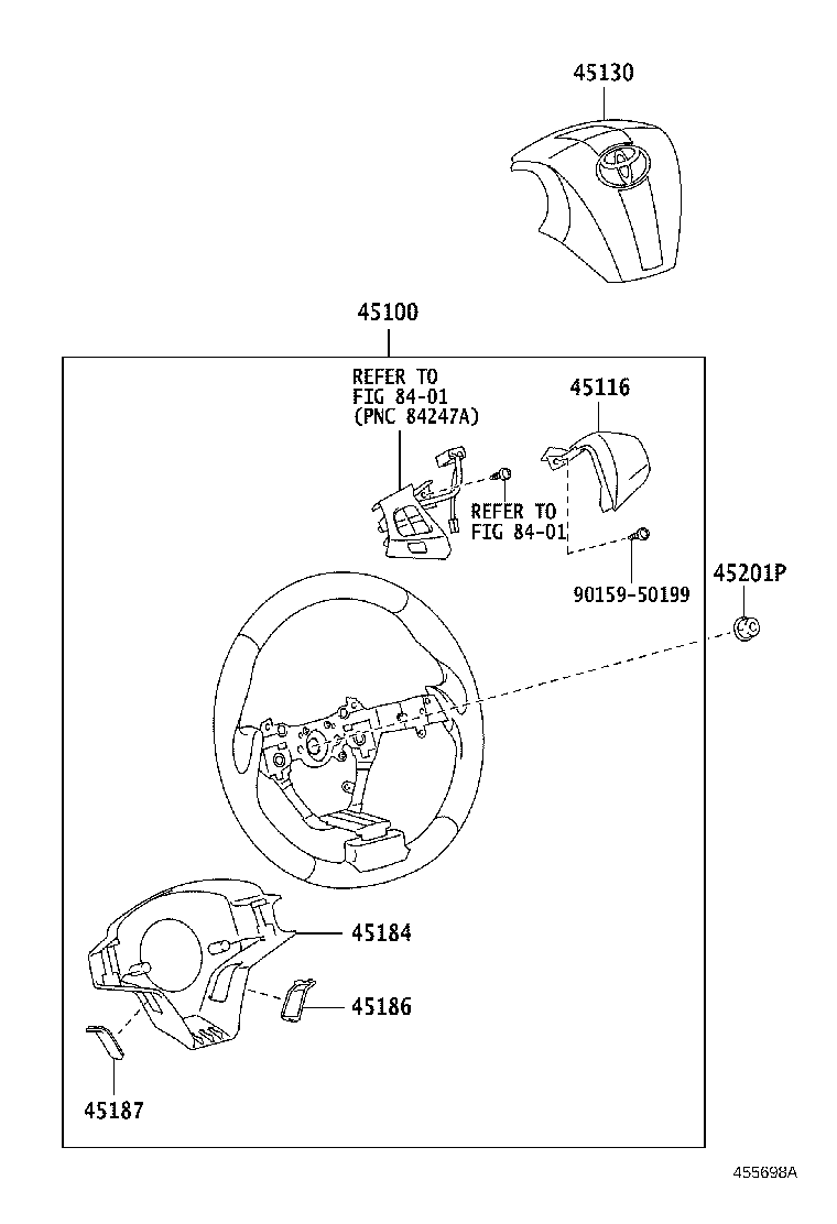 45116-68060 ORNAMENT, STEERING WHEEL, NO.1 product image