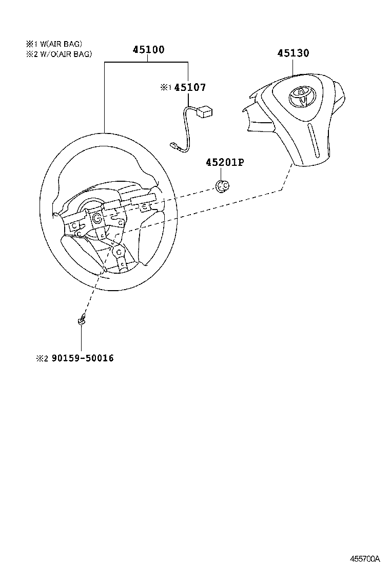 45116-68060 ORNAMENT, STEERING WHEEL, NO.1 product image