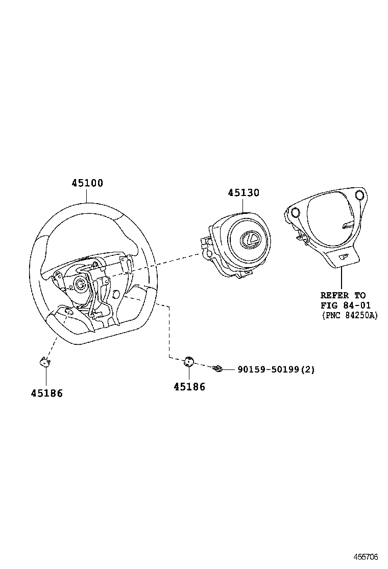 45186-77010-C0 COVER, STEERING WHEEL, LOWER NO.2 product image