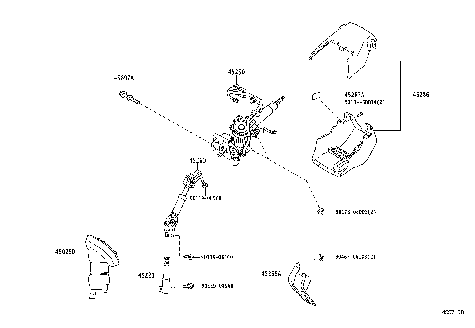 45024-76901 COVER, STEERING COLUMN product image