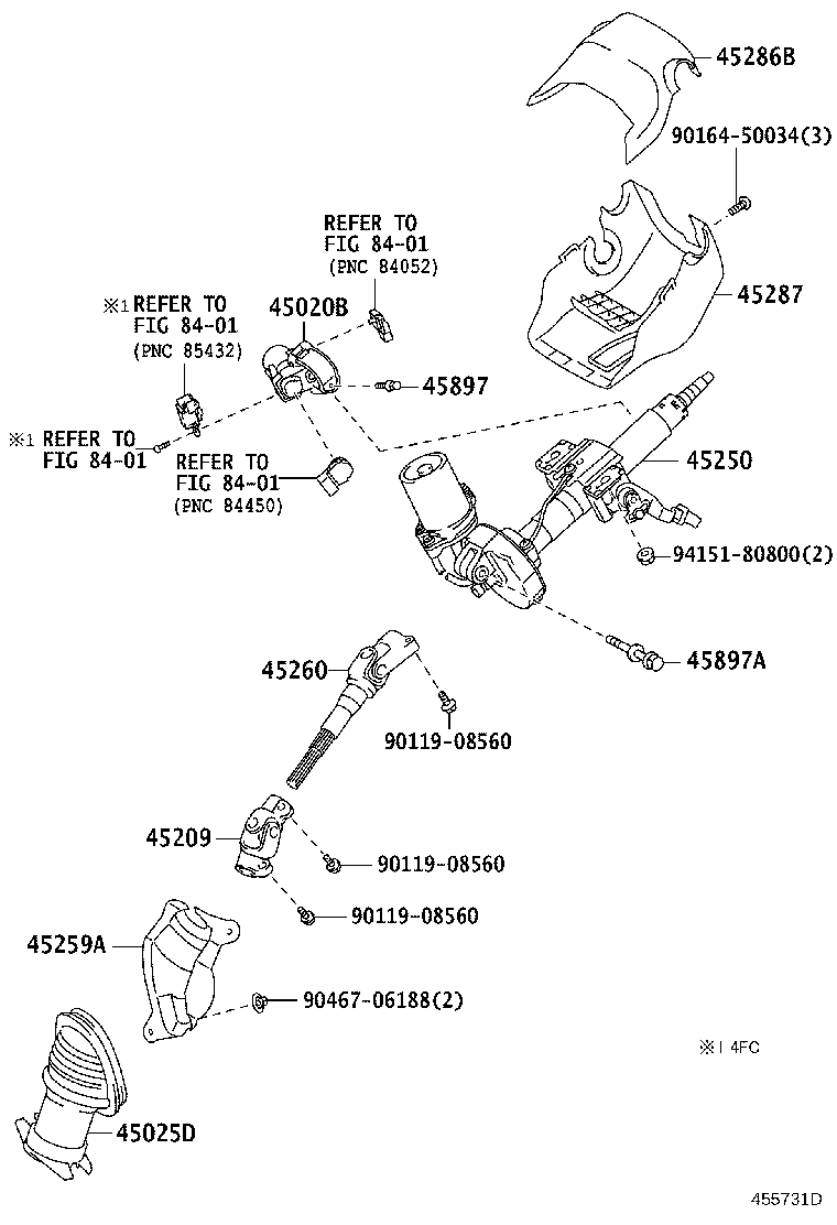4520A-52062 COLUMN SUB-ASSY, ELECTRIC POWER STEERING product image