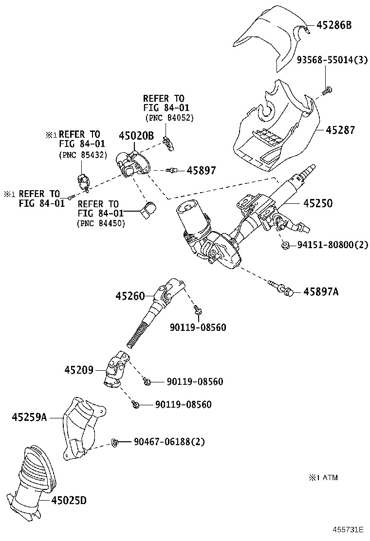 Toyota 45209-52050 YOKE SUB-ASSY, STEERING SLIDING