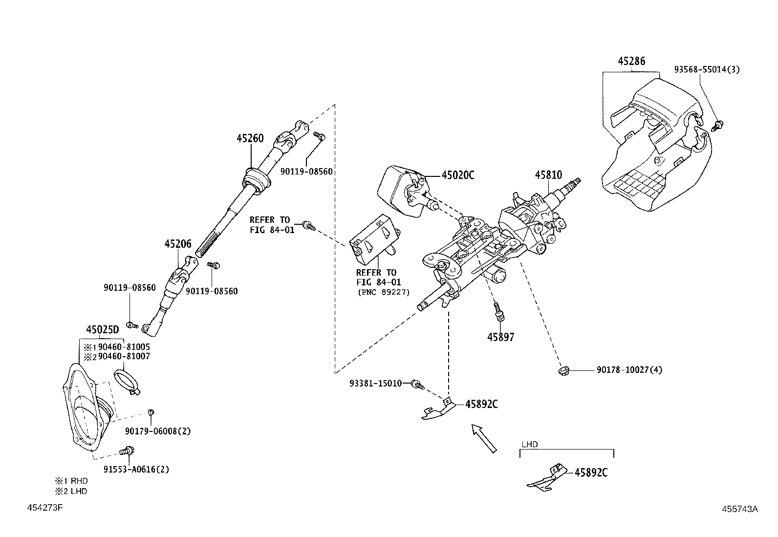 45206-30140 YOKE SUB-ASSY, STEERING SLIDING W/SHAFT product image