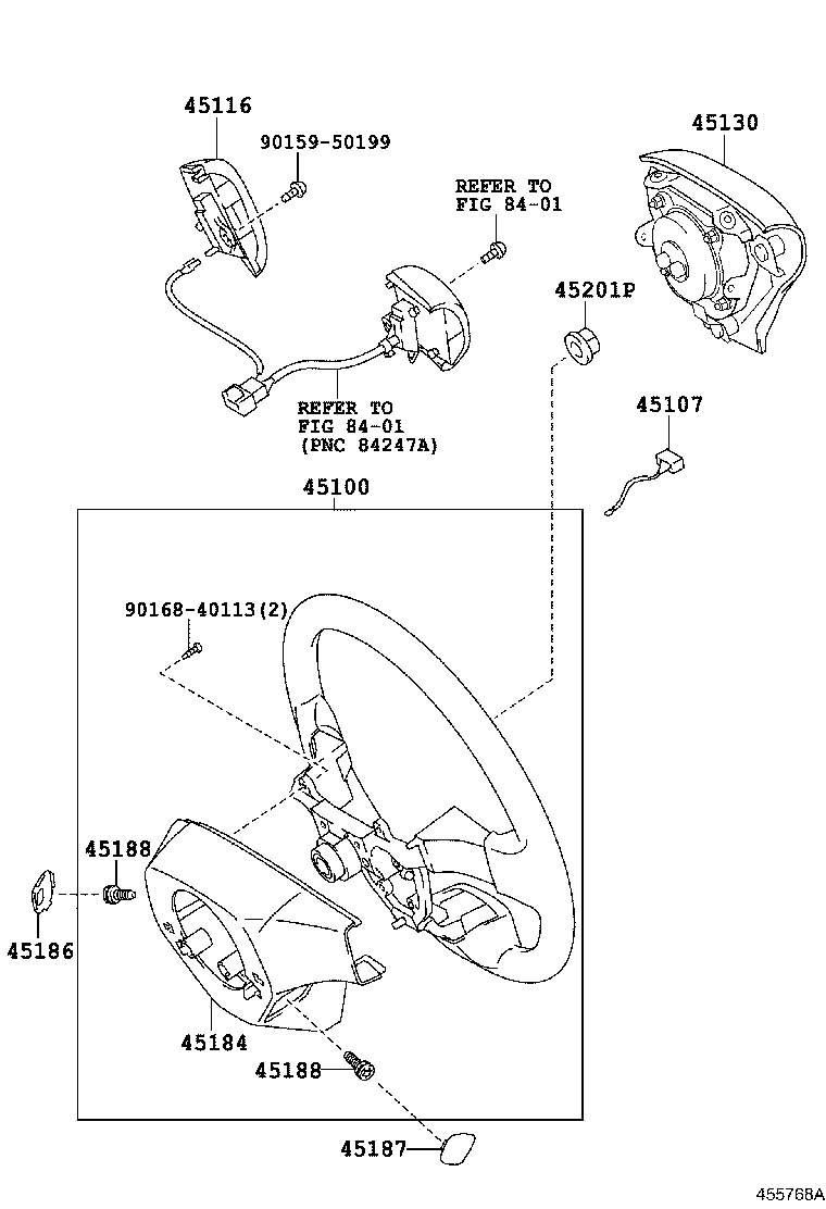 45186-12010-B1 COVER, STEERING WHEEL, LOWER NO.2 product image