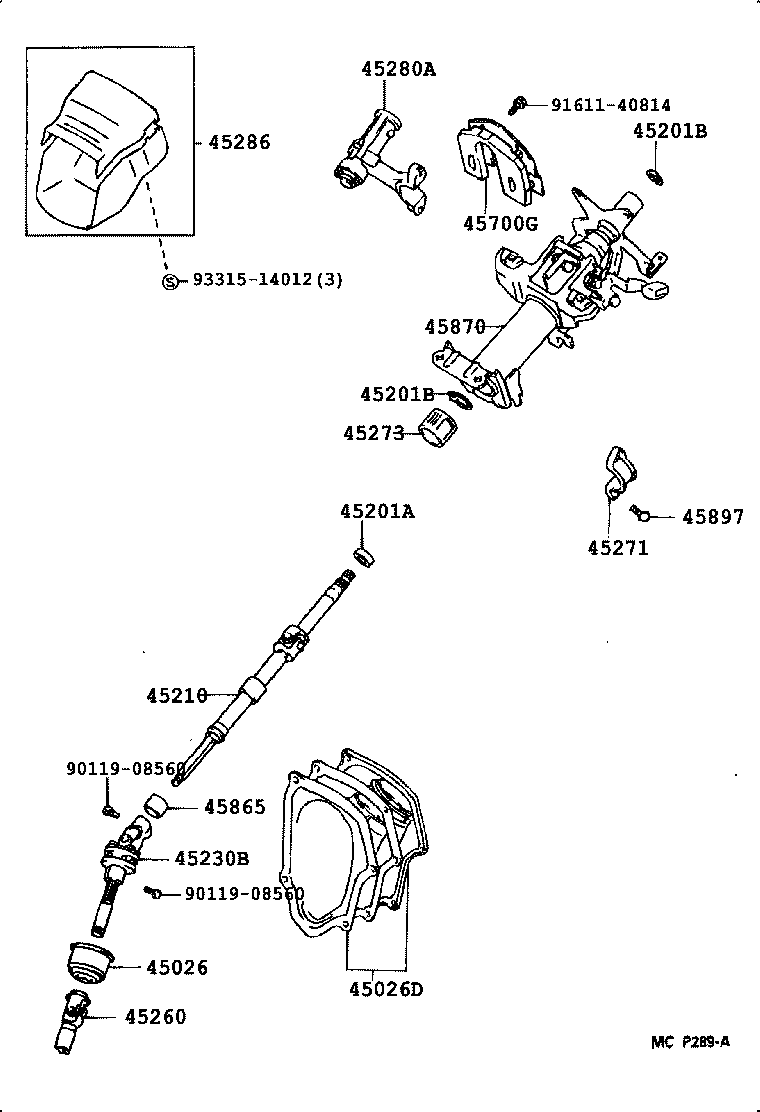 45210-33010 SHAFT ASSY, STEERING MAIN product image