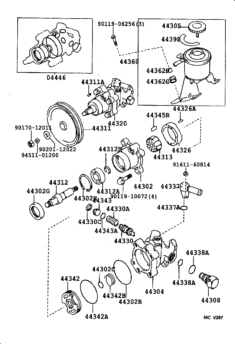 04446-30031 GASKET KIT, POWER STEERING PUMP product image
