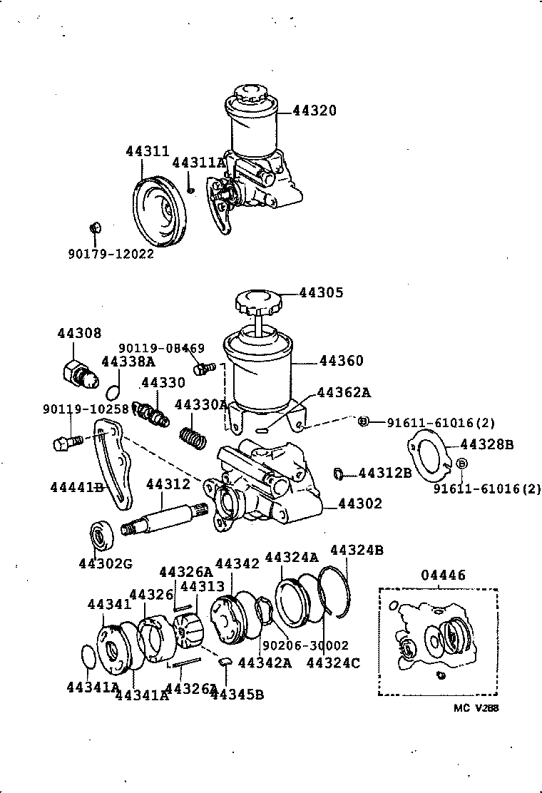 04446-30031 GASKET KIT, POWER STEERING PUMP product image