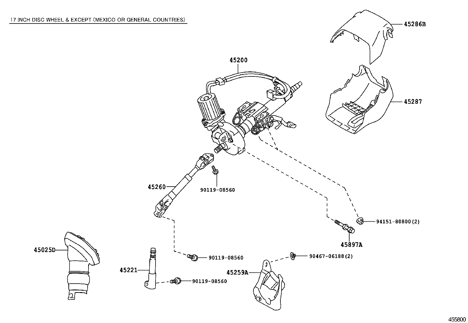 45200-47140 POST ASSY, STEERING product image