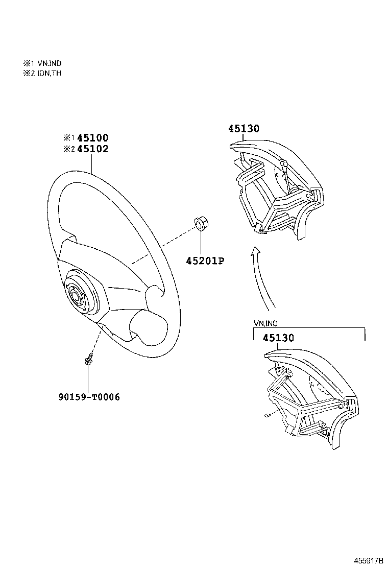 45100-0KC10-B0 WHEEL ASSY, STEERING product image