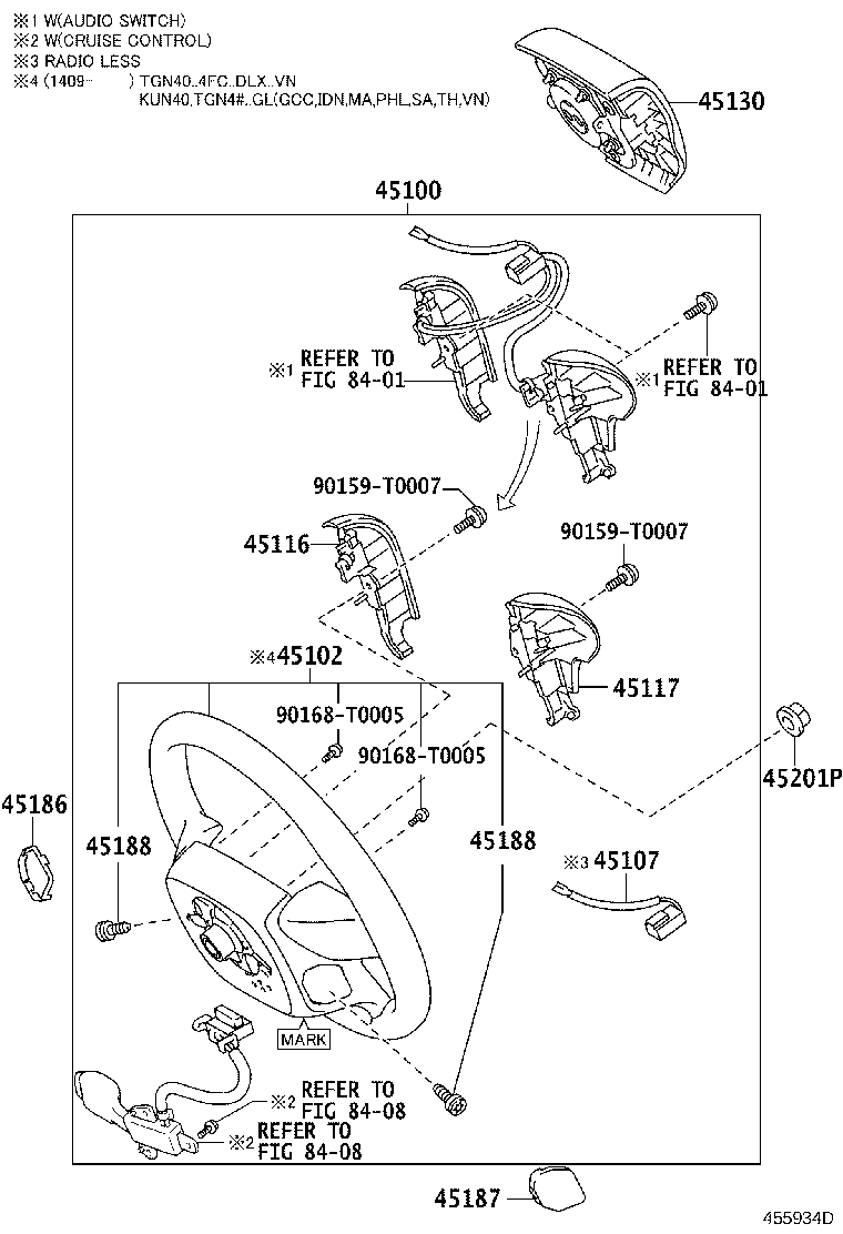 45100-0KC10-B0 WHEEL ASSY, STEERING product image