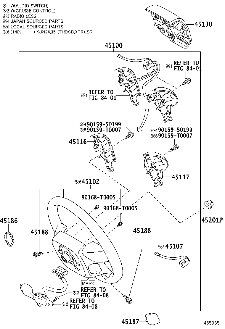 45117-0K040 ORNAMENT, STEERING WHEEL, NO.2 product image