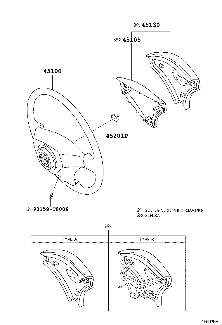 45100-0KB30-B0 WHEEL ASSY, STEERING product image