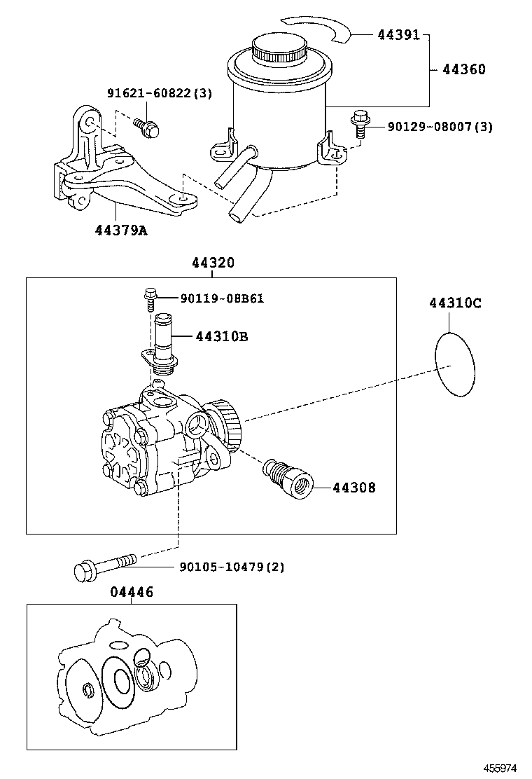 44360-36440 RESERVOIR ASSY, VANE PUMP OIL product image