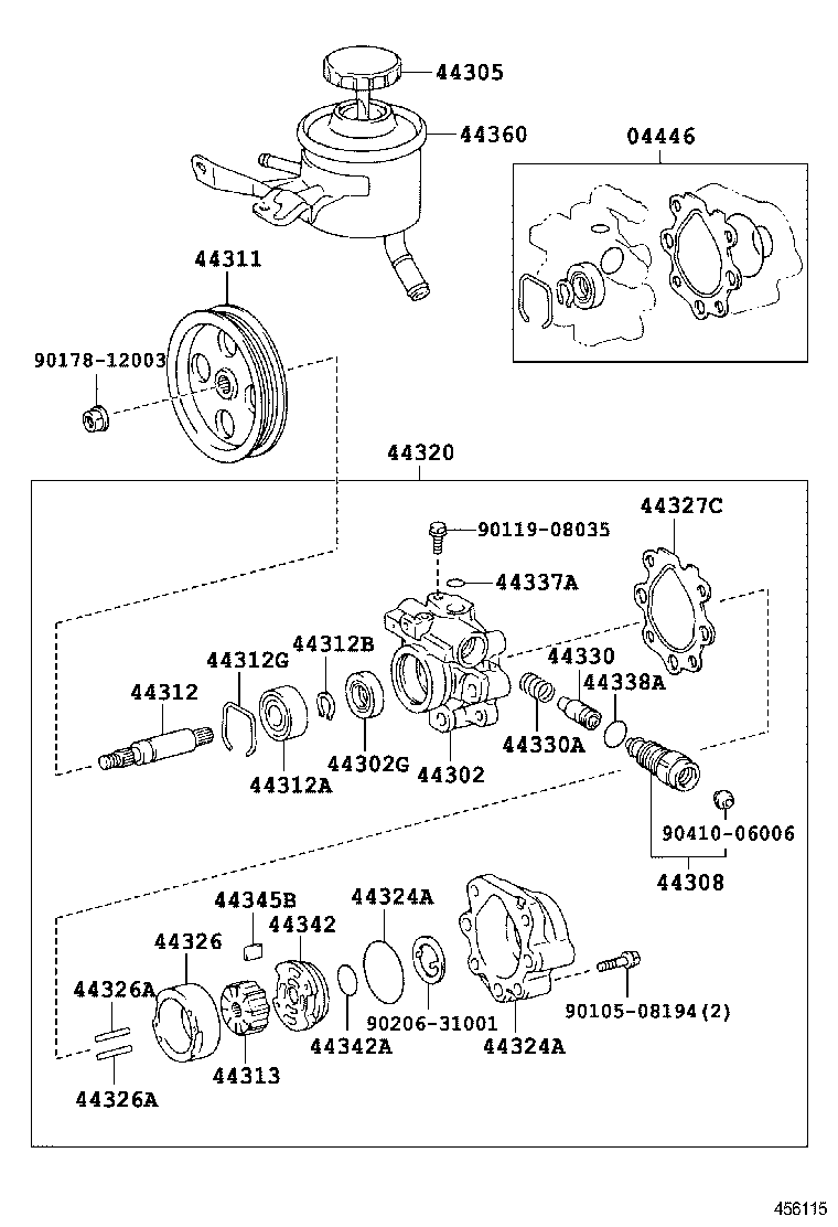 44302-26012 HOUSING SUB-ASSY, VANE PUMP, FRONT product image