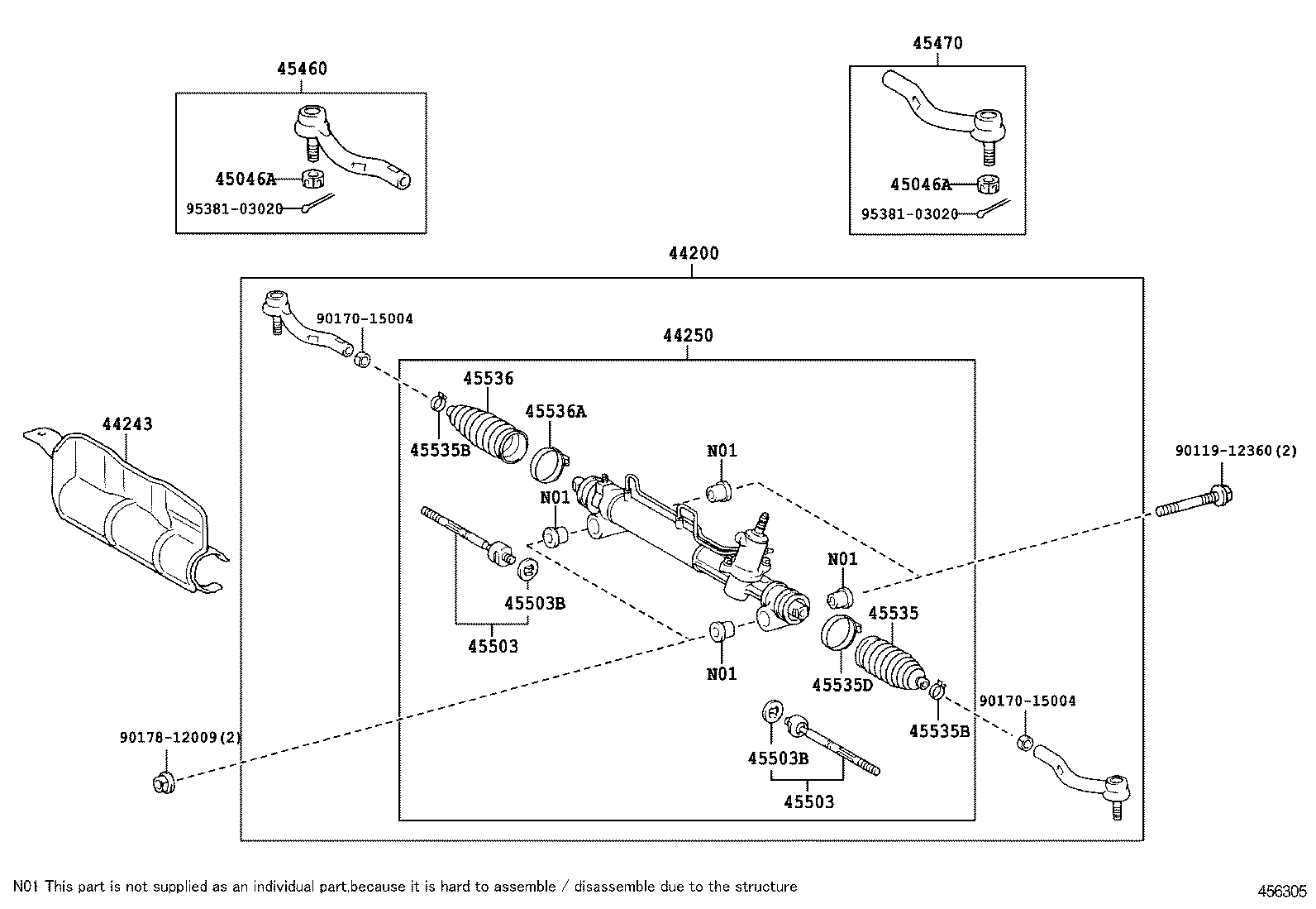 44200-33332 LINK ASSY, POWER STEERING product image