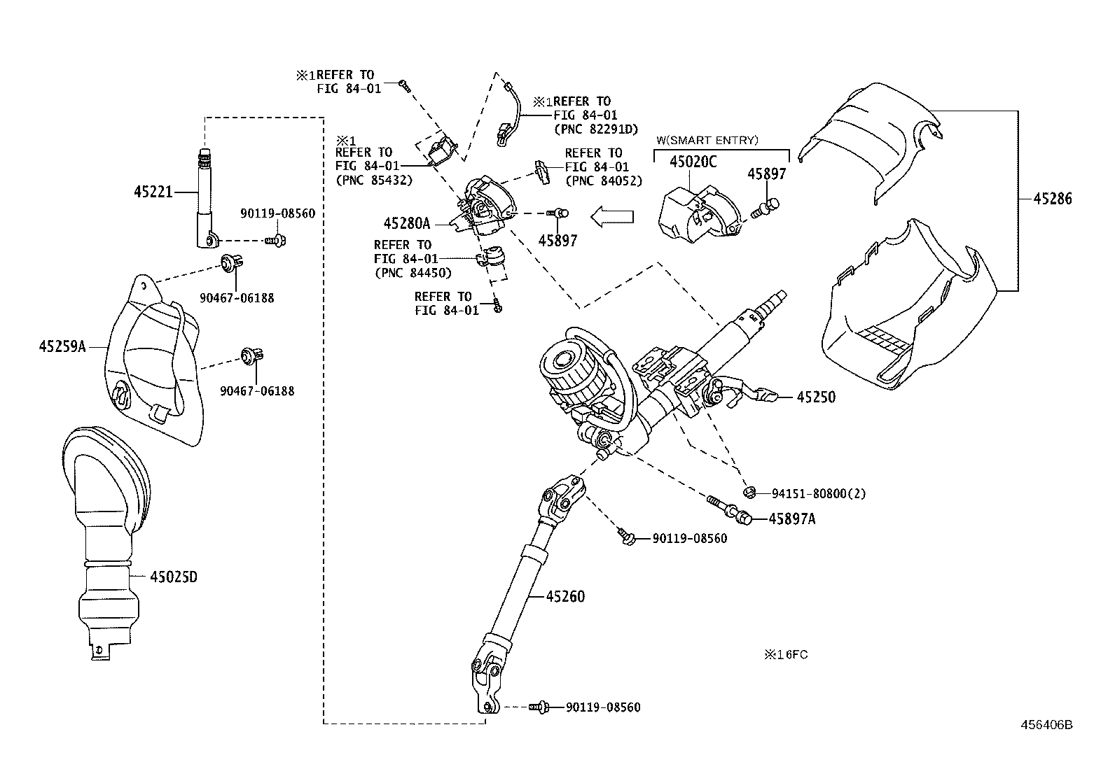 Toyota 45025-21030 COVER SUB-ASSY, STEERING COLUMN HOLE, NO.1