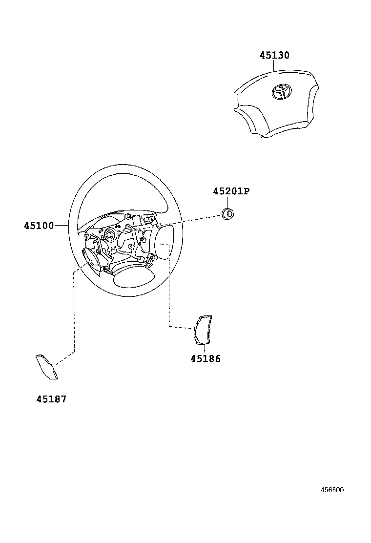 45116-26010 ORNAMENT, STEERING WHEEL, NO.1 product image