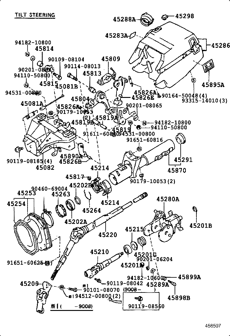 45280-23010 BRACKET ASSY, STEERING COLUMN, UPPER product image