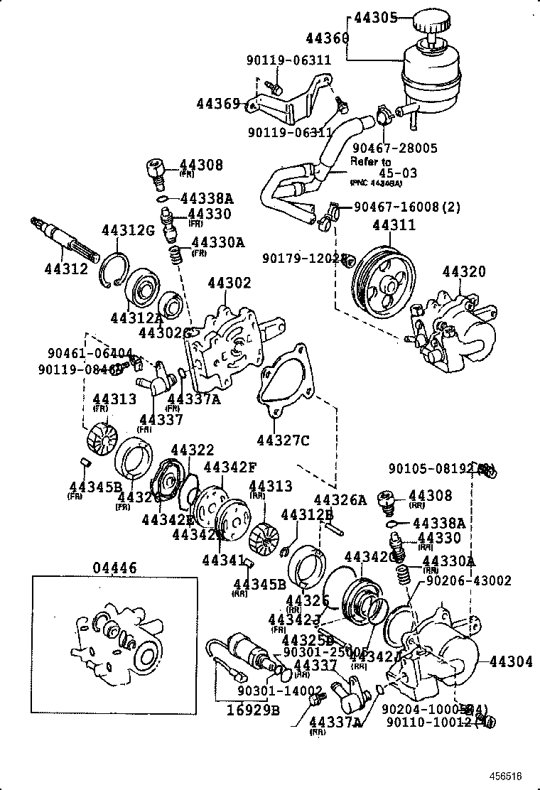 44302-32091 HOUSING SUB-ASSY, VANE PUMP, FRONT product image