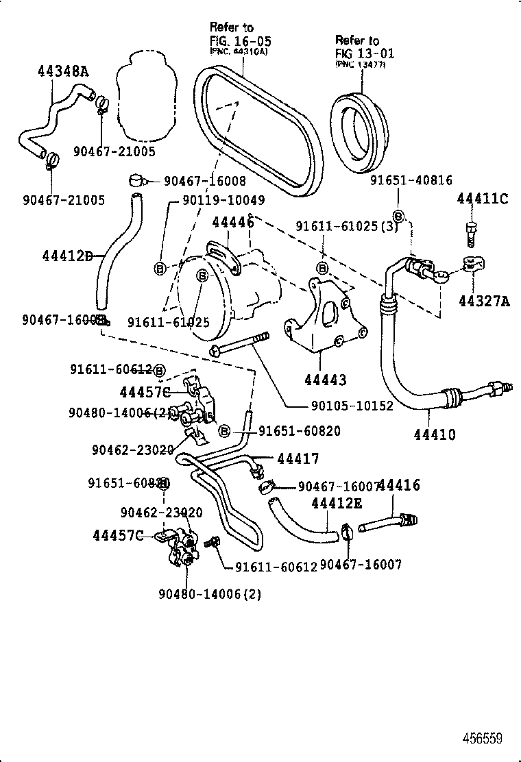 44348-27130 HOSE, OIL RESERVOIR TO PUMP, NO.1 product image
