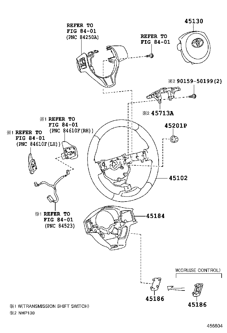 45124-48010 ORNAMENT, STEERING WHEEL MARK product image