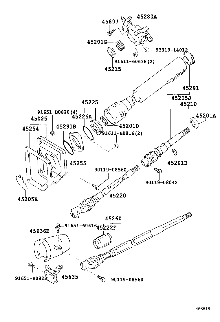 45832-60020 CABLE, TILT STEERING SUPPORT BOND product image