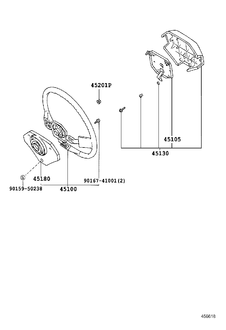 45116-60090 ORNAMENT, STEERING WHEEL, NO.1 product image