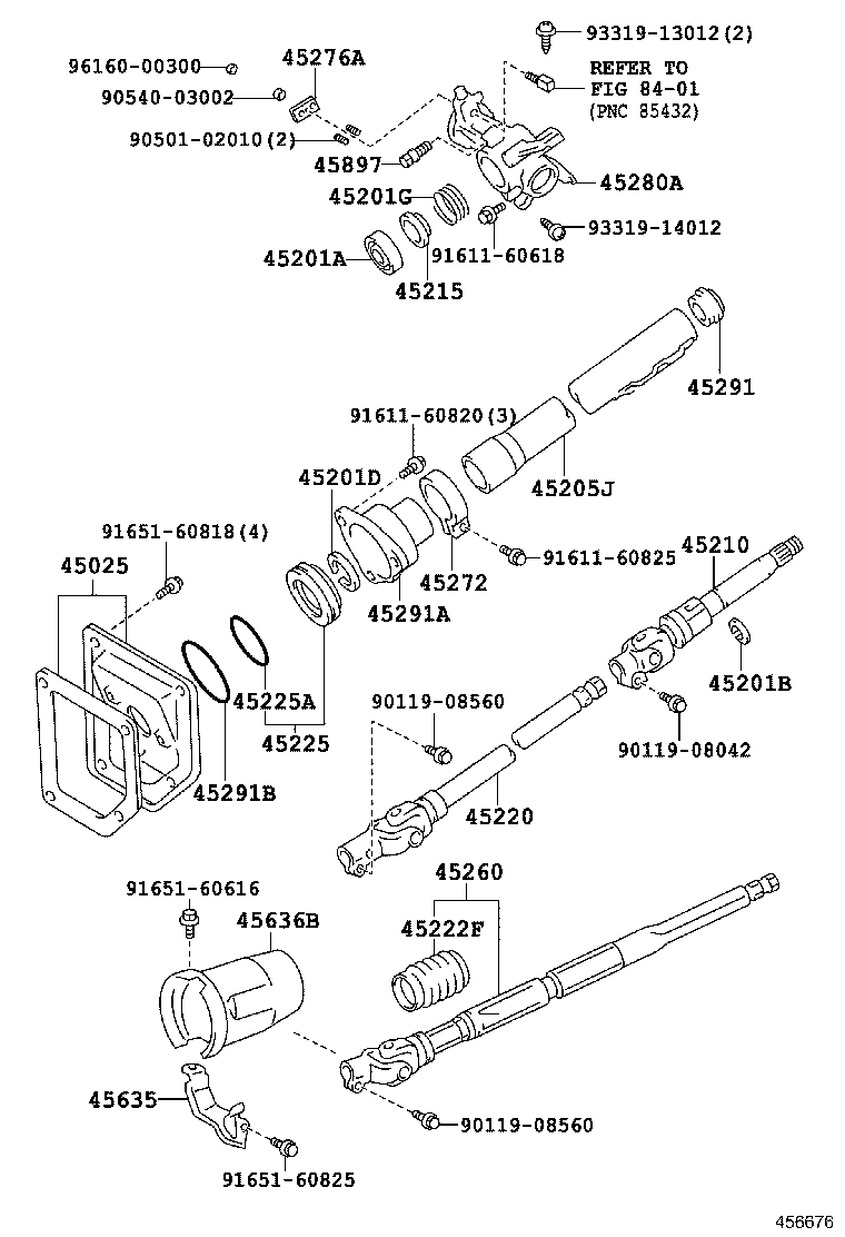45280-60360 BRACKET ASSY, STEERING COLUMN, UPPER product image