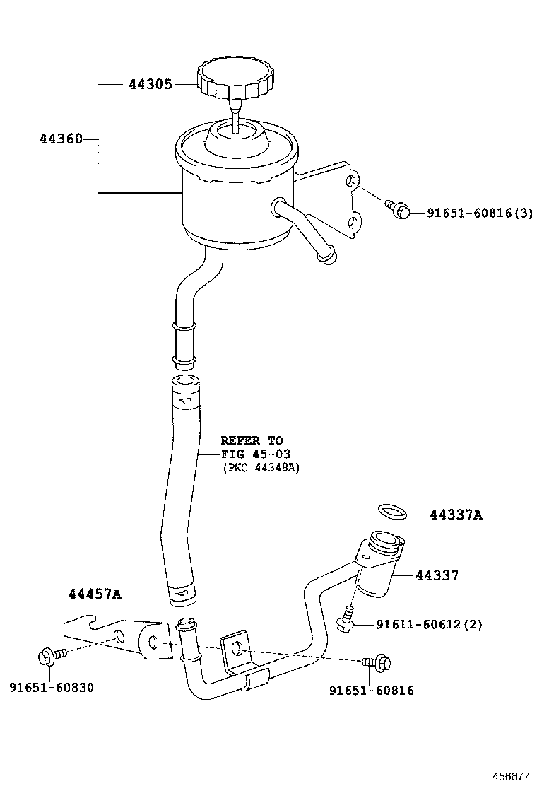 44360-60130 RESERVOIR ASSY, VANE PUMP OIL product image