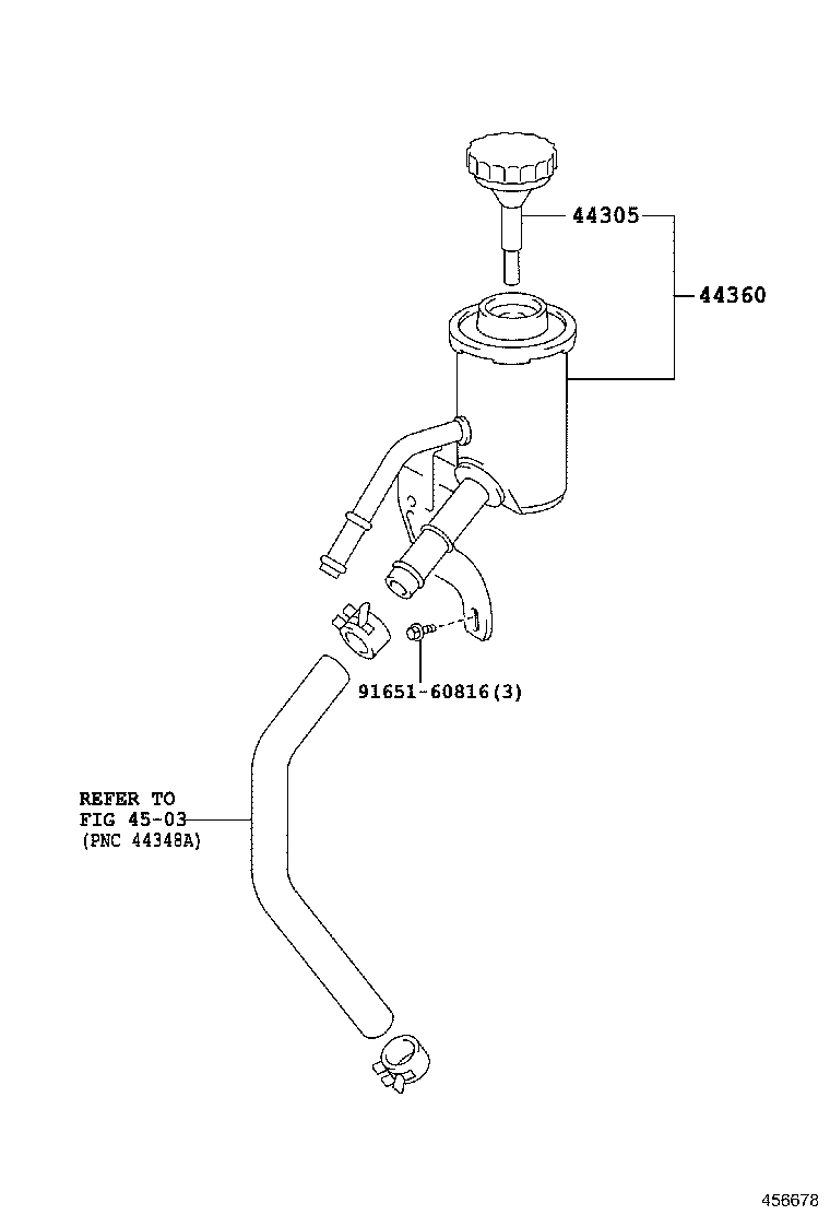 44360-60130 RESERVOIR ASSY, VANE PUMP OIL product image