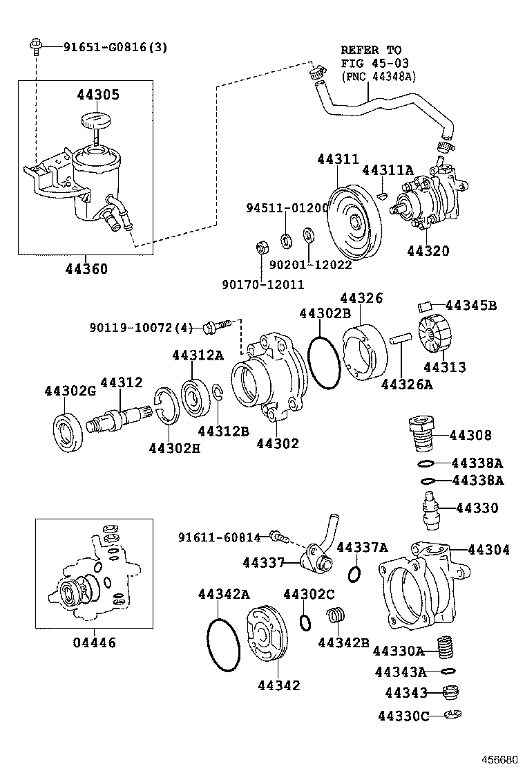 44360-60130 RESERVOIR ASSY, VANE PUMP OIL product image