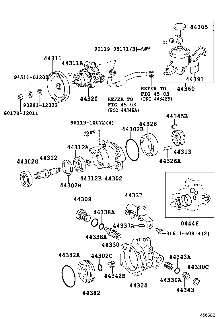 44360-60130 RESERVOIR ASSY, VANE PUMP OIL product image