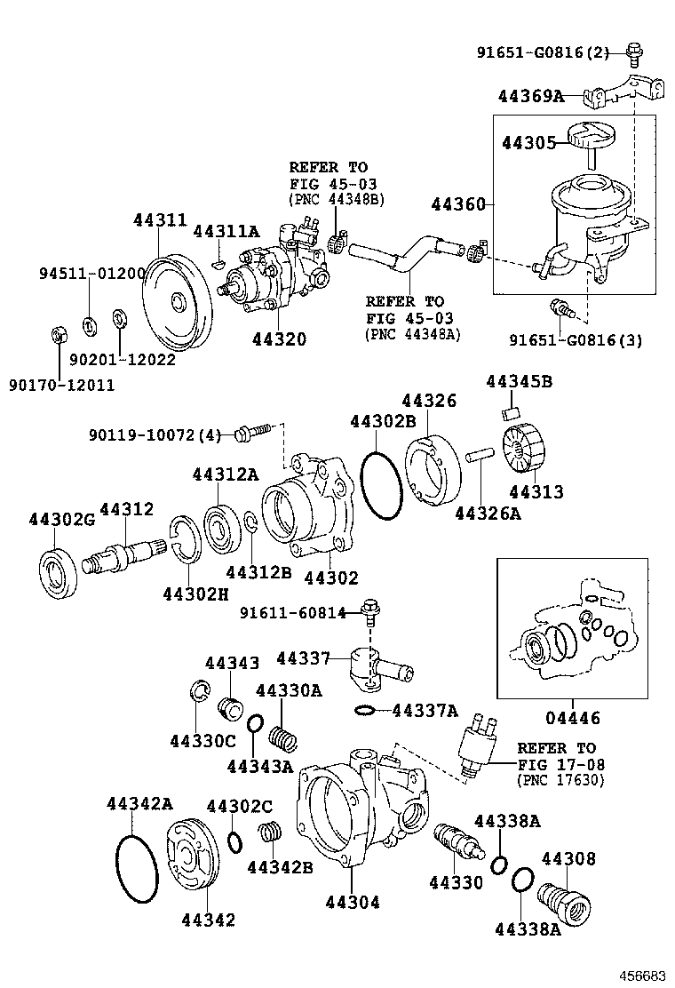 44360-60130 RESERVOIR ASSY, VANE PUMP OIL product image