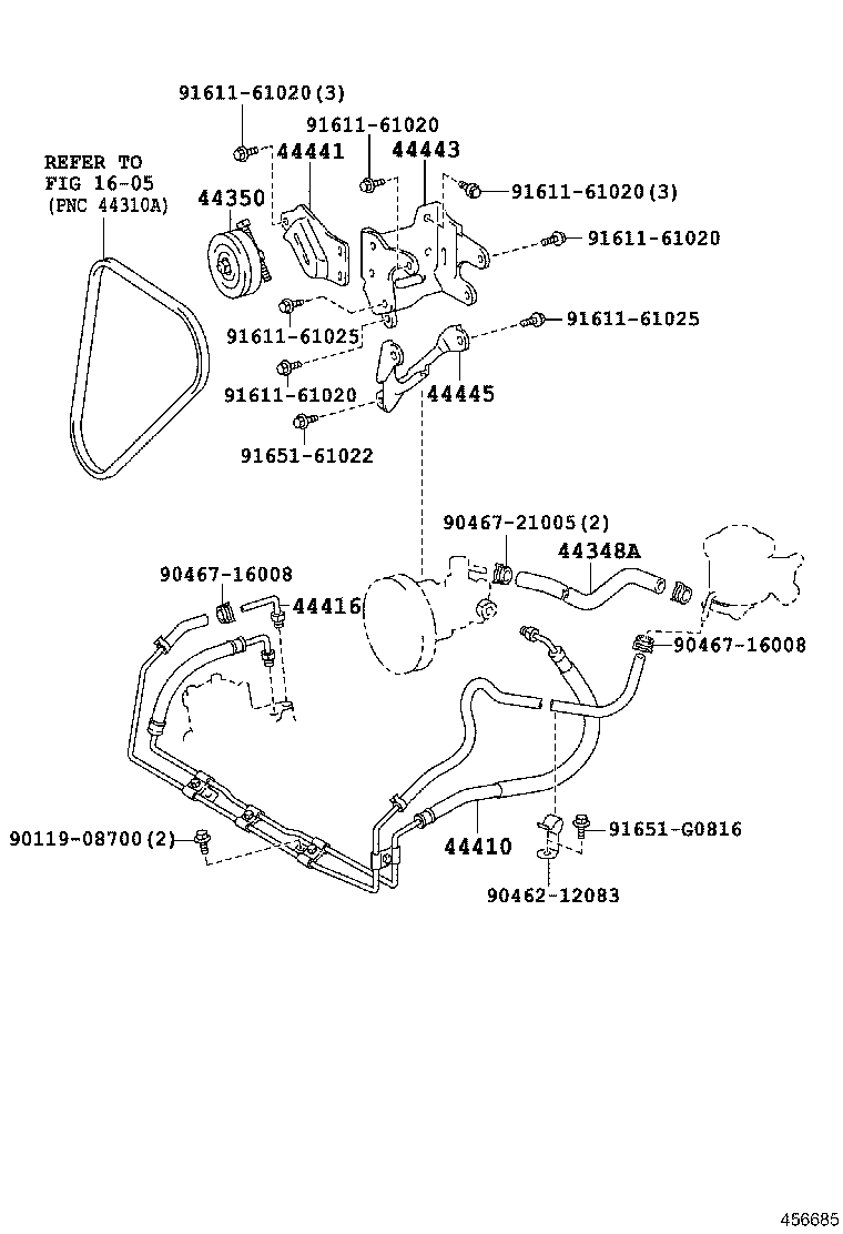 44348-60290 HOSE, OIL RESERVOIR TO PUMP, NO.1 product image