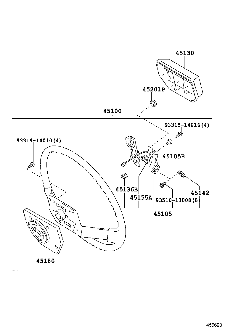 45180-60060 COVER SUB-ASSY, STEERING WHEEL product image