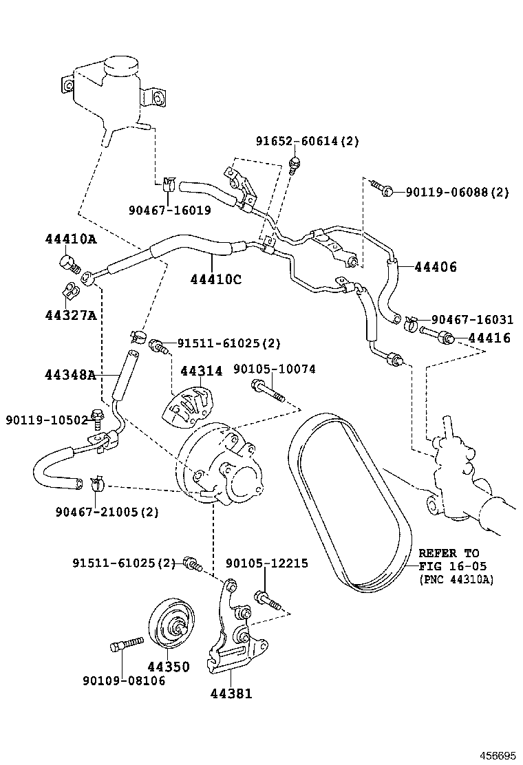 44348-21010 HOSE, OIL RESERVOIR TO PUMP, NO.1 product image