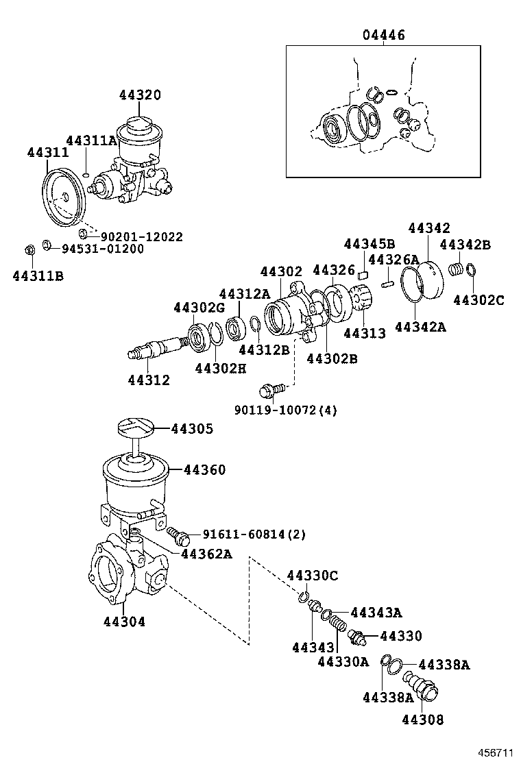 44369-25040 BRACKET SUB-ASSY, OIL RESERVOIR product image