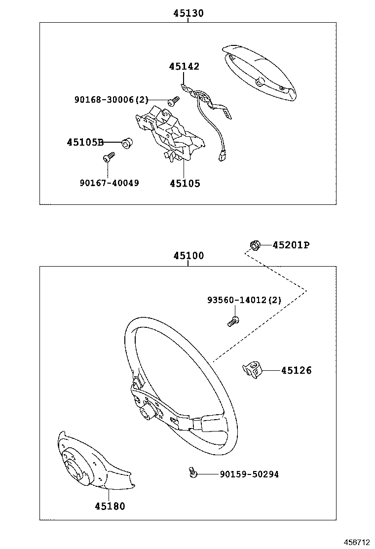 45100-12840-B0 WHEEL ASSY, STEERING product image