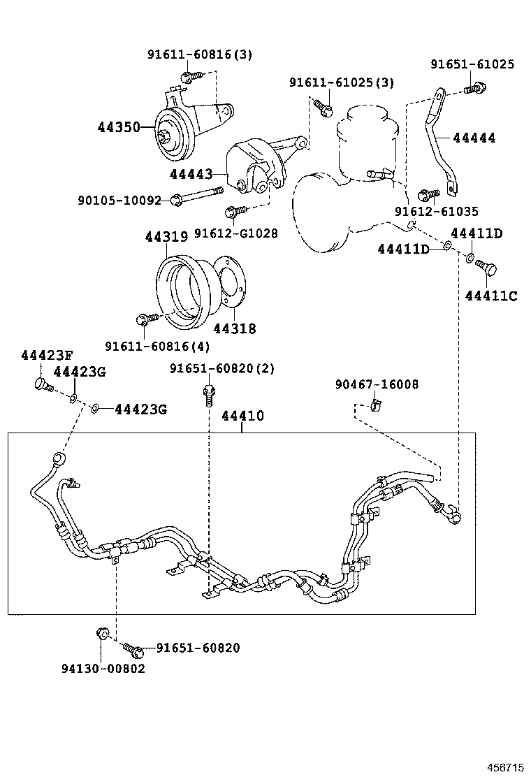 44348-25030 HOSE, OIL RESERVOIR TO PUMP, NO.1 product image