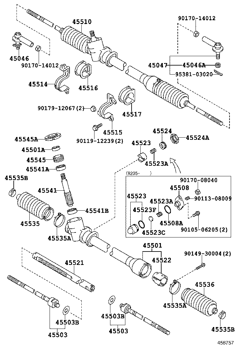 44201-12430 VALVE SUB-ASSY, POWER STEERING CONTROL product image