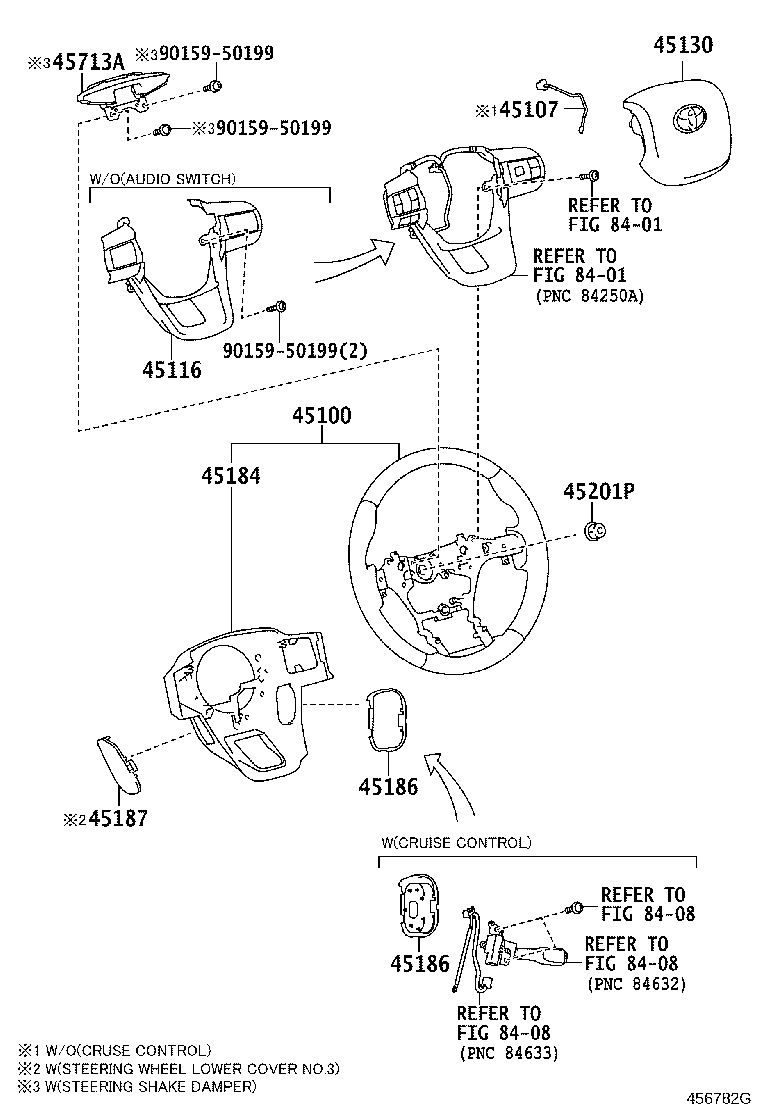 45186-0K150 COVER, STEERING WHEEL, LOWER NO.2 product image