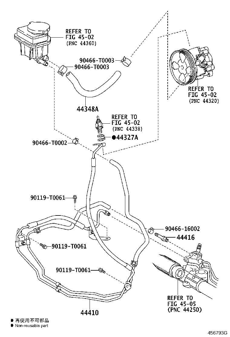 44348-0K080 HOSE, OIL RESERVOIR TO PUMP, NO.1 product image
